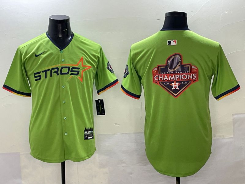 Men Houston Astros Blank Green three generations Joint Name 2025 Nike MLB Jersey style 21->houston astros->MLB Jersey